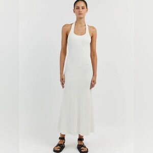 DISSH EDDISON OFF WHITE KNIT MIDI DRESS